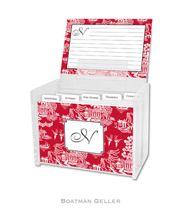 Chinoiserie Red Personalized Recipe Box & Cards