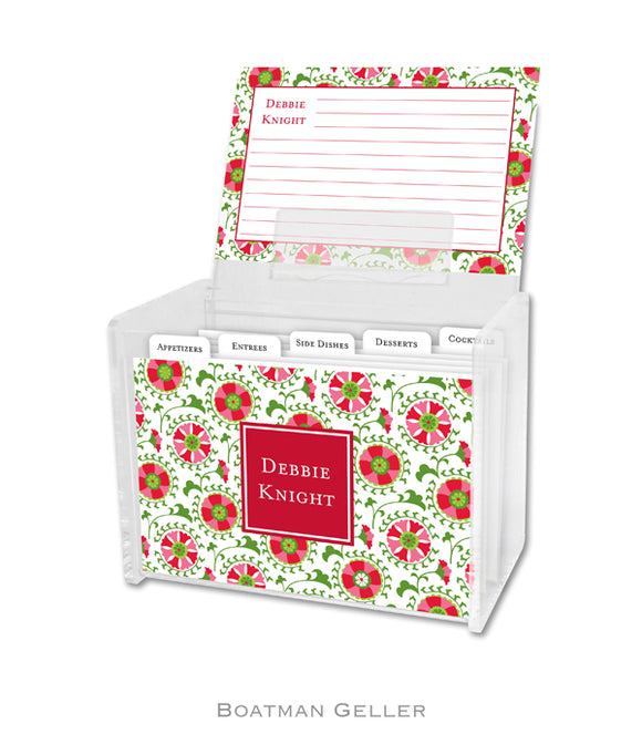 Suzani Holiday Personalized Recipe Box & Cards