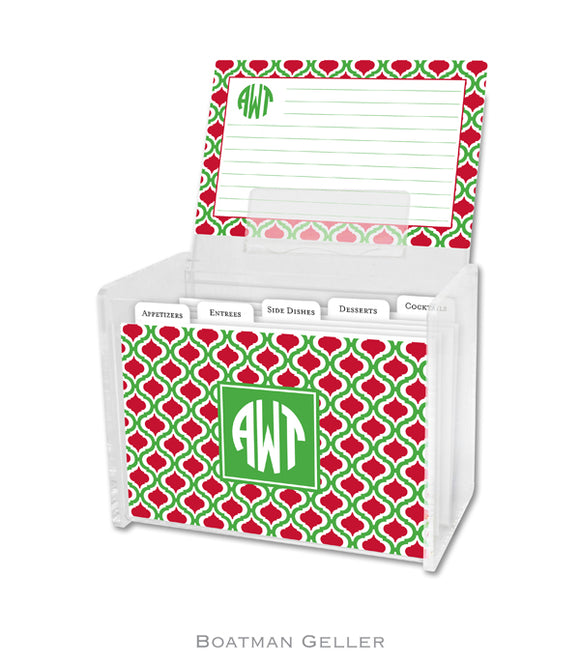 Kate Kelly & Red Personalized Recipe Box & Cards