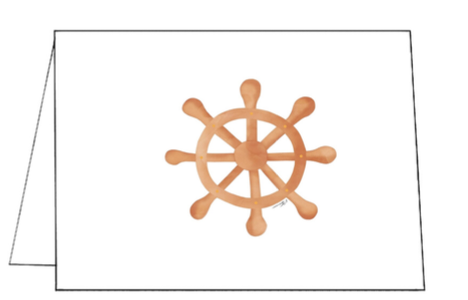 Nautical Folded Notecards - Wheel