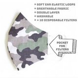 Face mask with Filter - Camo
