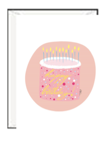 Pink Birthday Cake Greeting Card
