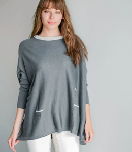 The Catalina Ringer Sweater - Pewter