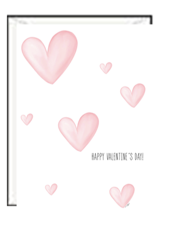 Pink Hearts Valentine Greeting card