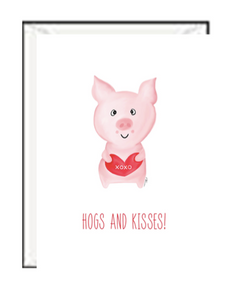 Hogs and Kisses Valentine Greeting Card