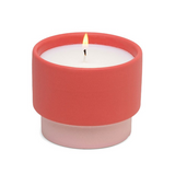 Color Block Pink/Coral Small Ceramic Candle
