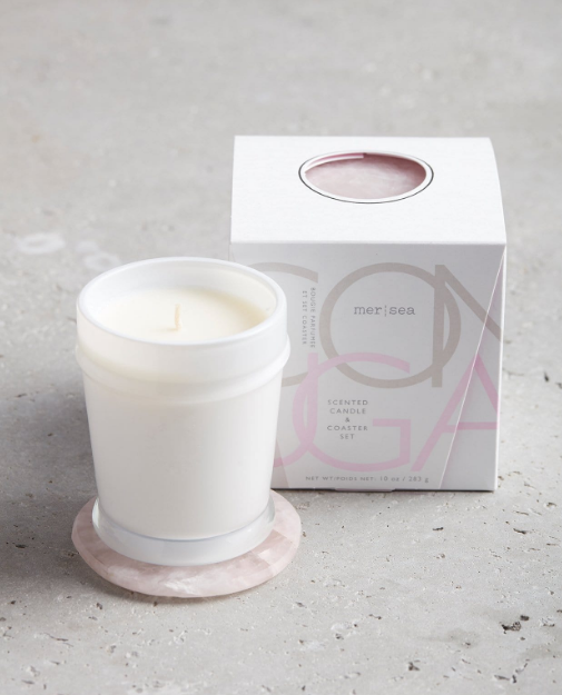 Coconut Sugar Boxed Candle with Agate Coaster