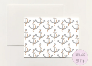 Anchors Pattern Boxed Notecards