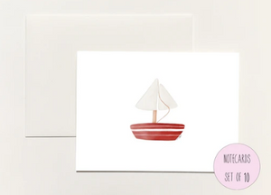 Nautical Folded Notecards - Sailboat