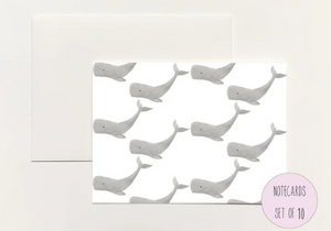 Whale Pattern Folded Notecard