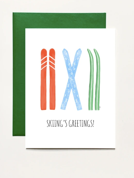 Skiing's Greetings!  Greeting Card