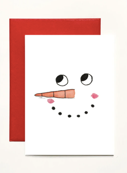 Snowman Face  Greeting Card