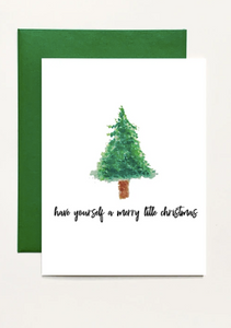 Holiday Boxed Greeting Cards - Have Yourself a Merry Little Xmas (watercolor tree)