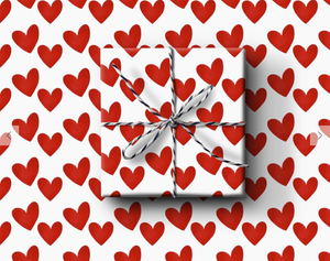 Red Heart Wrapping Paper