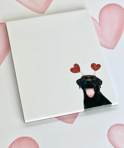 Black Lab with Hearts Small NotePad