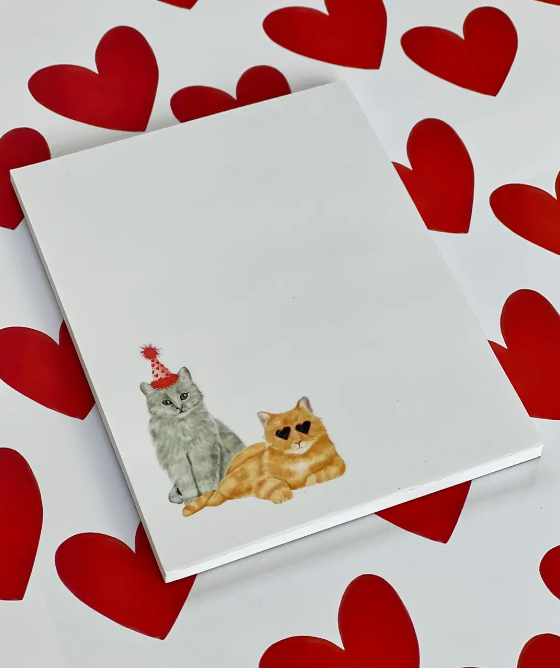 Valentine Cats Small NotePad
