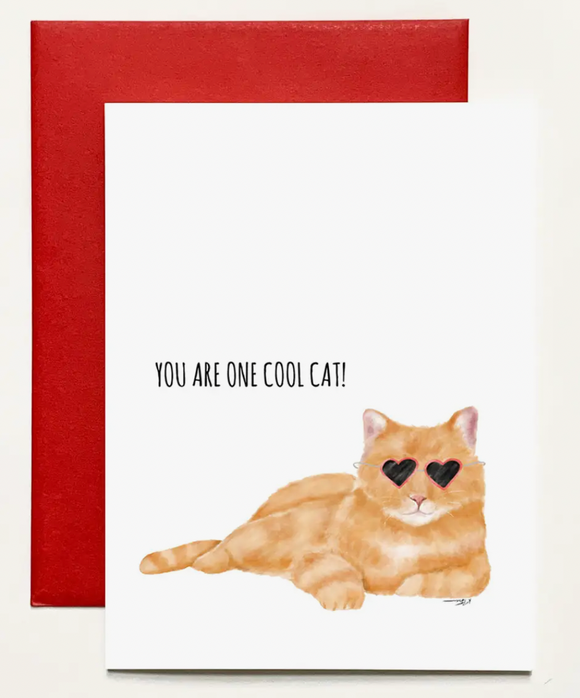 You Are One Cool Cat Valentine Greeting Card