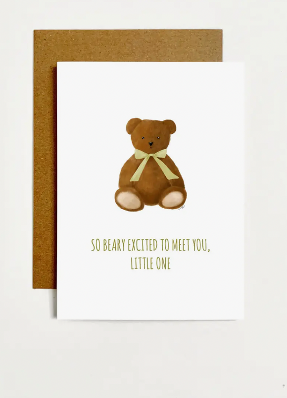 So Beary Excited to Meet You Little One - Green Ribbon