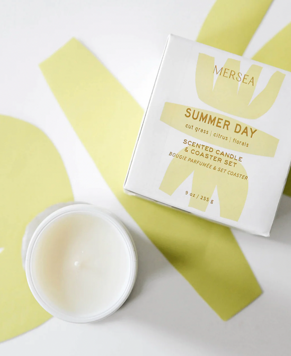 Summer Day Boxed Candle + Coaster