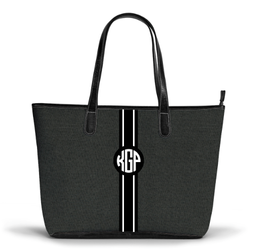 The S Zippered Tote Graphite Chmabray