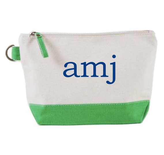 Green Bottom Canvas Cosmetic Bag