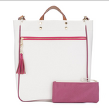 Canvas Tote piped in PInk