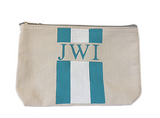 Hand Painted Stripe Canvas Pouch - Large