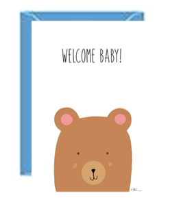 Welcome Baby Bear Greeting Card
