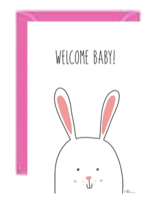 Welcome Baby Bunny Greeting Card