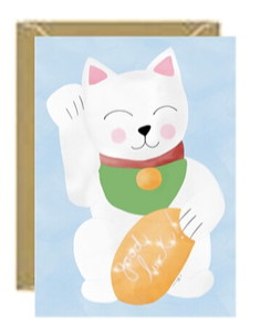 Good Luck Cat Greeting Card
