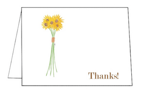 Sunflower Folded Notecard Thank you