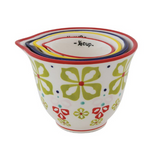 Hand Painted Measuring Cups with Floral Pattern