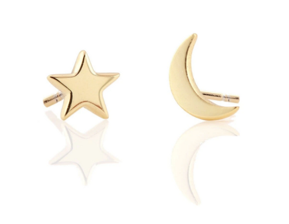 Star + Moon Stud Earrings