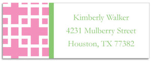 squared pink address labels