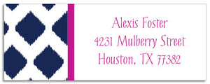 navy ikat address labels