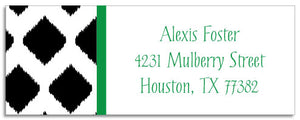 black ikat address labels