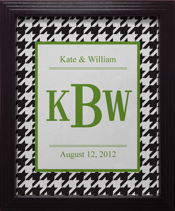 black houndstooth personalized wall art