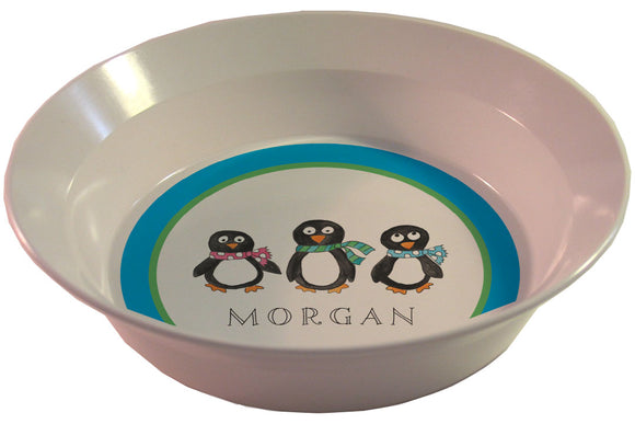 penguin parade personalized kids bowl