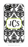 Madison Damask White with Black Cell Phone Case