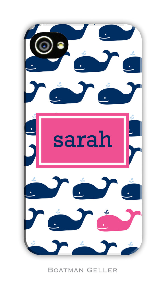 Whale Navy Repeat Cell Phone Case