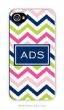 Chevron Pink, Navy & Lime Cell Phone Case