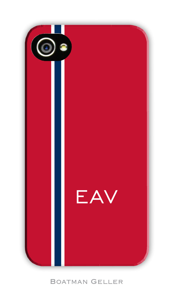 Racing Stripe Red & Navy Cell Phone Case
