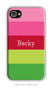 Bold Stripe Pink & Green Cell Phone Case