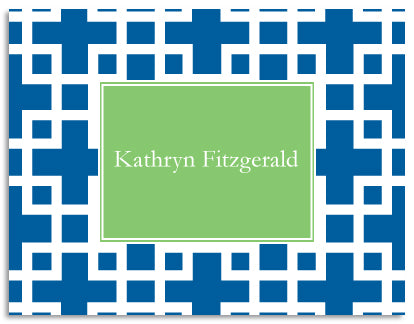 squared blue folded notecards