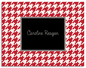 red houndstooth folded notecards