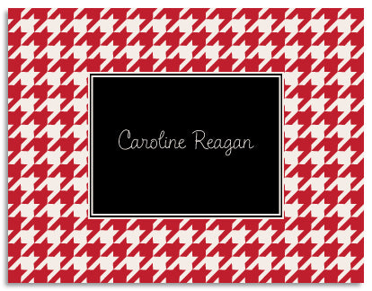 red houndstooth folded notecards