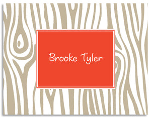 faux bois folded notecards