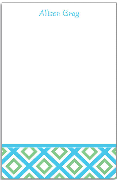 geo blue personalized notepad