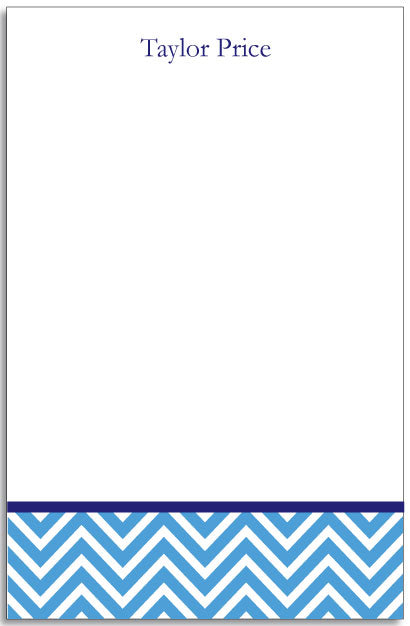 blue chevron personalized notepad