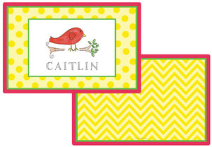 little birdie personalized kids placemat
